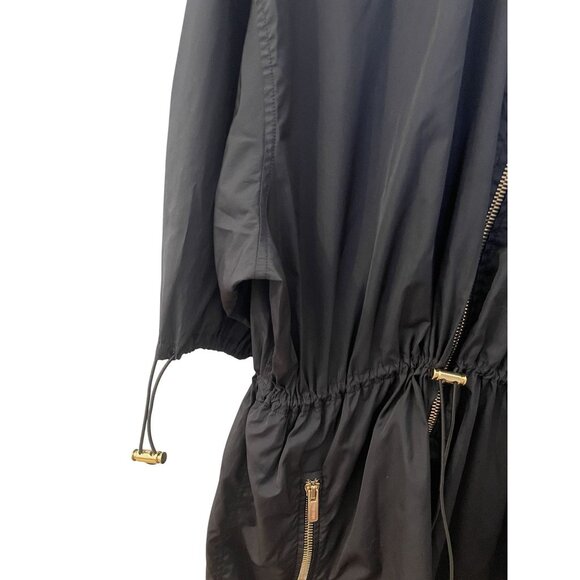 Miu Miu Black Nylon Short-Sleeve Jacket With Gold Zipper Details & Adjustable Wa - Picture 5 of 12